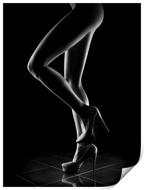 Sensual Woman Outlines 1 Print by Johan Swanepoel