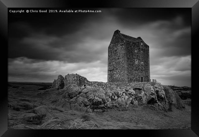 Smailholm Tower (B&W) Framed Print by Chris Good