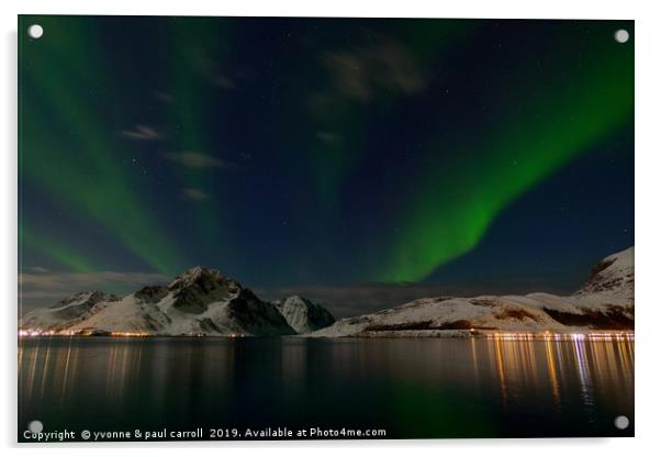 Northern Lights, Lofoten Islands, Norway Acrylic by yvonne & paul carroll