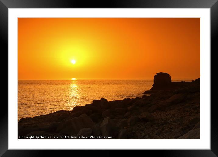 Sunset At Pulpit Rock Framed Mounted Print by Nicola Clark