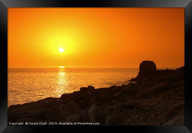 Sunset At Pulpit Rock Framed Print by Nicola Clark