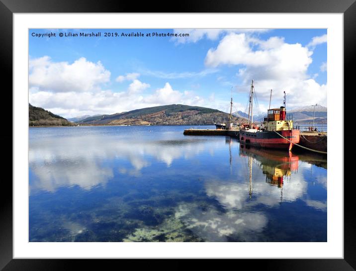 Inverary Harbour. Framed Mounted Print by Lilian Marshall