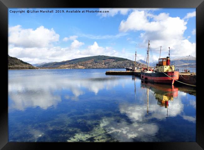 Inverary Harbour. Framed Print by Lilian Marshall