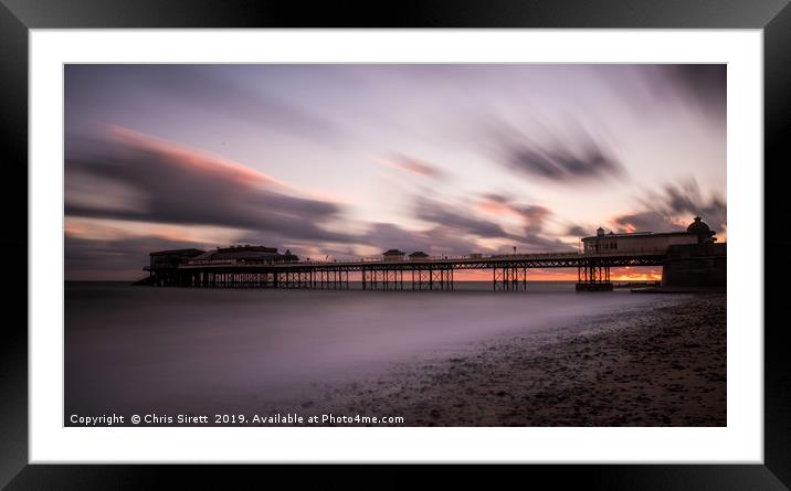 Suset Cromer pier Framed Mounted Print by Chris Sirett