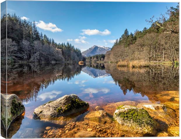 View from lake Lochan Canvas Print by James Marsden