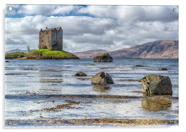 Majestic Castle Stalker on Loch Linnhe Acrylic by James Marsden