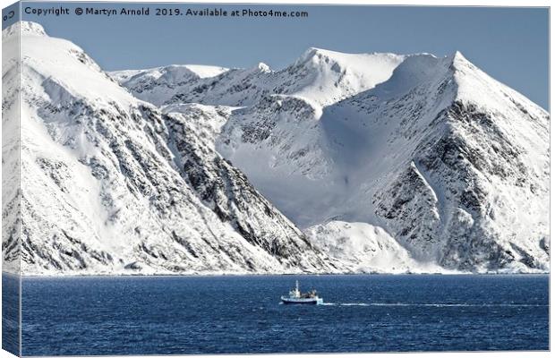 Arctic Landscape Between Hammerfest and Oksfjord Canvas Print by Martyn Arnold
