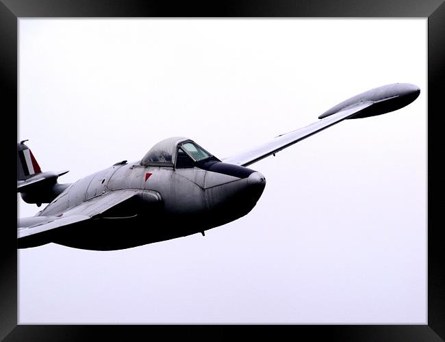 De Havilland Venom,Wantage,Plane,Sky,History, Framed Print by Nigel G Owen
