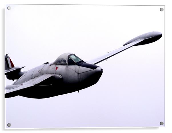 De Havilland Venom,Wantage,Plane,Sky,History, Acrylic by Nigel G Owen