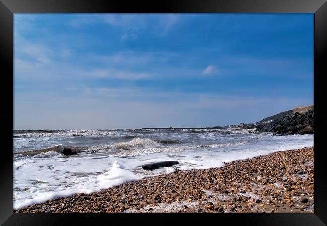 Sea Foam At Church Beach - Lyme Regis Framed Print by Susie Peek