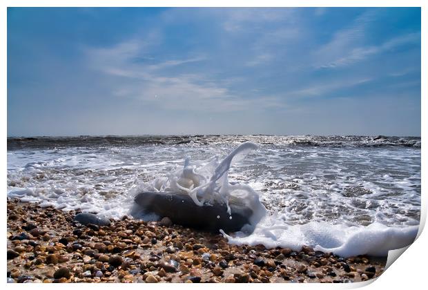 Sea Foam At Church Beach 2 - Lyme Regis Print by Susie Peek