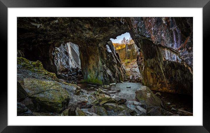 The old slate mines Framed Mounted Print by George Robertson