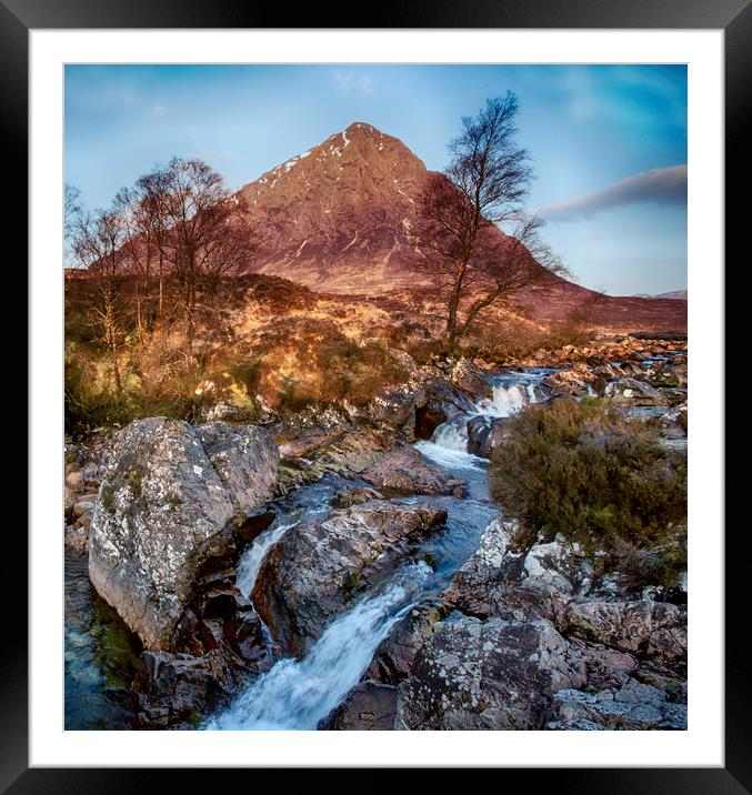 Etive Mor Waterfall Framed Mounted Print by Ceri Jones