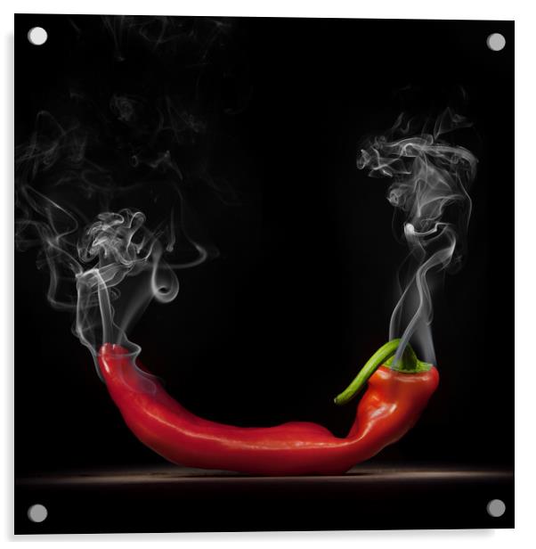 Smoking Red hot Chilli Acrylic by Martin Williams