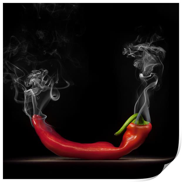 Smoking Red hot Chilli Print by Martin Williams