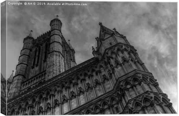 Lincoln Cathedral under Moody Skies Canvas Print by Art G
