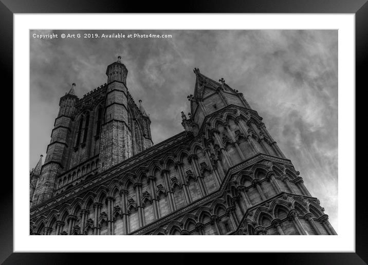 Lincoln Cathedral under Moody Skies Framed Mounted Print by Art G