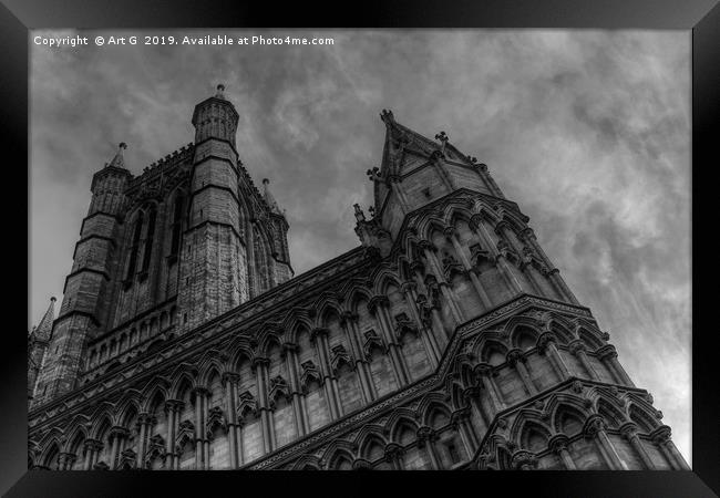 Lincoln Cathedral under Moody Skies Framed Print by Art G