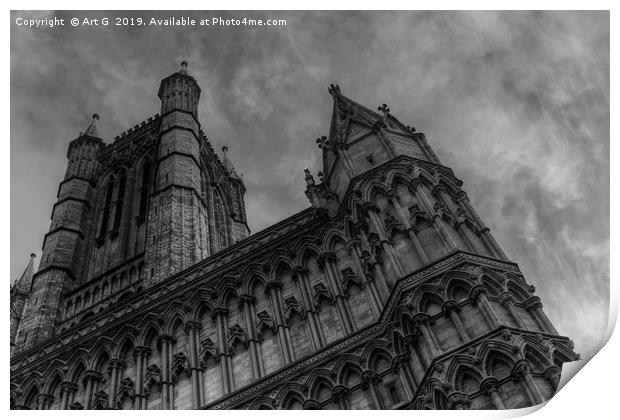 Lincoln Cathedral under Moody Skies Print by Art G