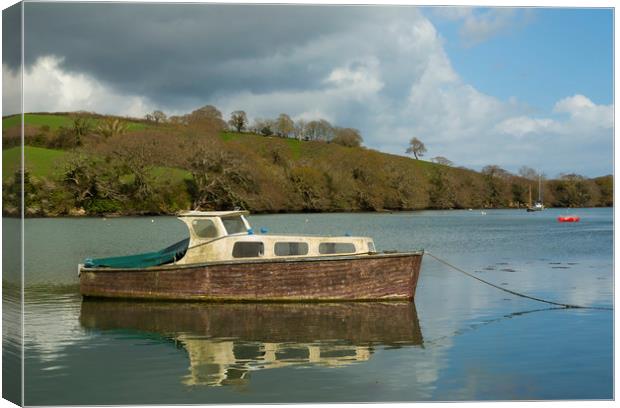 Reflections Of Mylor Canvas Print by CHRIS BARNARD