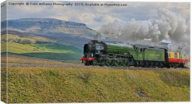 Tornado 60163 and Pen-y-Ghent Yorkshire - 1 Canvas Print by Colin Williams Photography