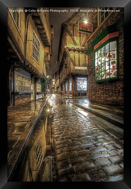 The Shambles in the Rain 2 Framed Print by Colin Williams Photography