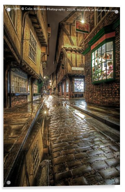 The Shambles in the Rain 2 Acrylic by Colin Williams Photography