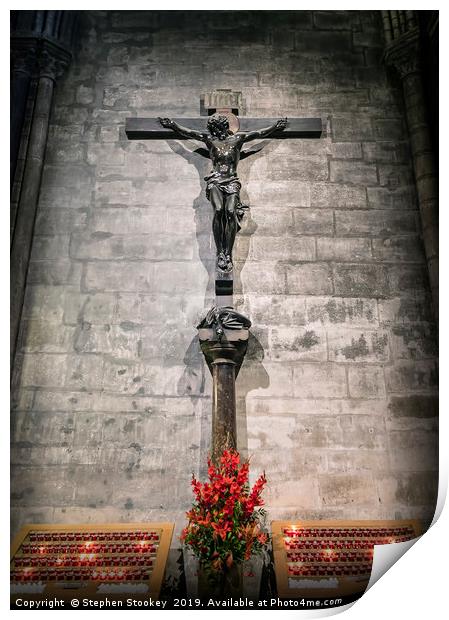 Crucified - Notre Dame Cathedral Print by Stephen Stookey