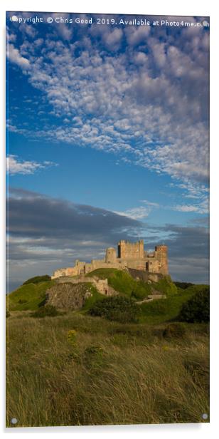 Bamburgh Summer Sun Acrylic by Chris Good