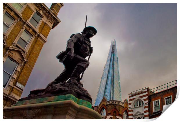 St Saviours War Memorial and The Shard Print by Andy Evans Photos
