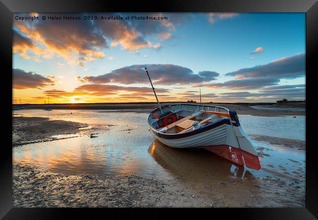 Sunset on the Norolk Coast Framed Print by Helen Hotson