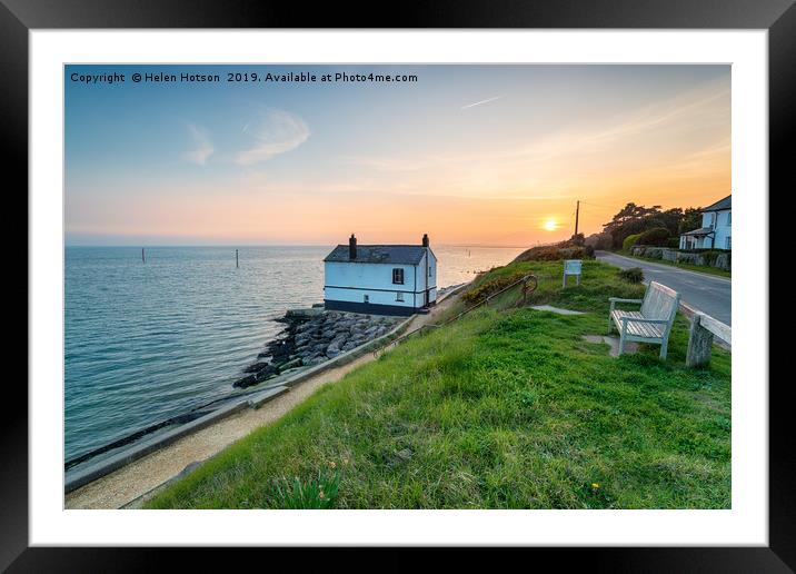 Sunset at Lepe Framed Mounted Print by Helen Hotson