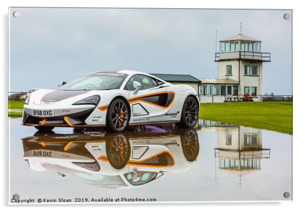 McLaren 570S Kirkbride Airfield Acrylic by Kevin Sloan