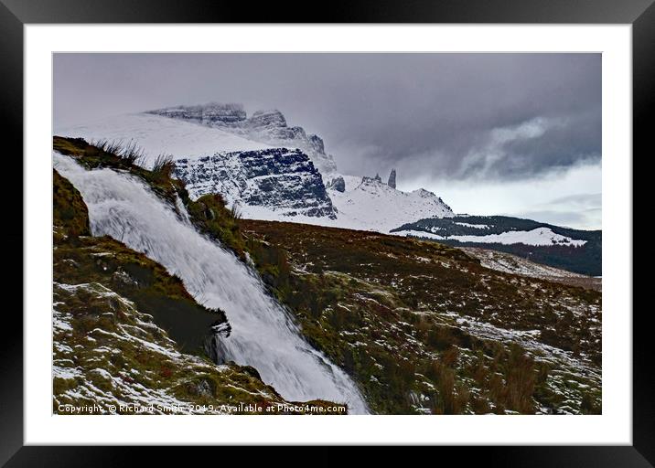 Bride's Veil Falls and the Storr Framed Mounted Print by Richard Smith