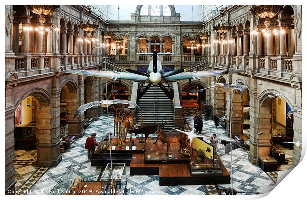 Spitfire on display at the Kelvingrove Museum Print by Richard Smith