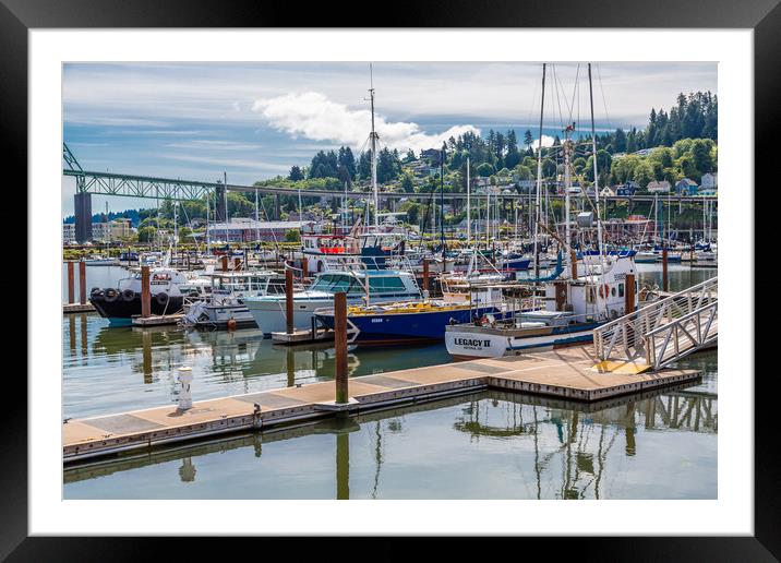 Astoria Oregon Marina Framed Mounted Print by Darryl Brooks