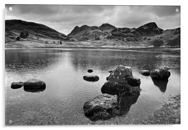 Blea Tarn in rain Acrylic by David McCulloch