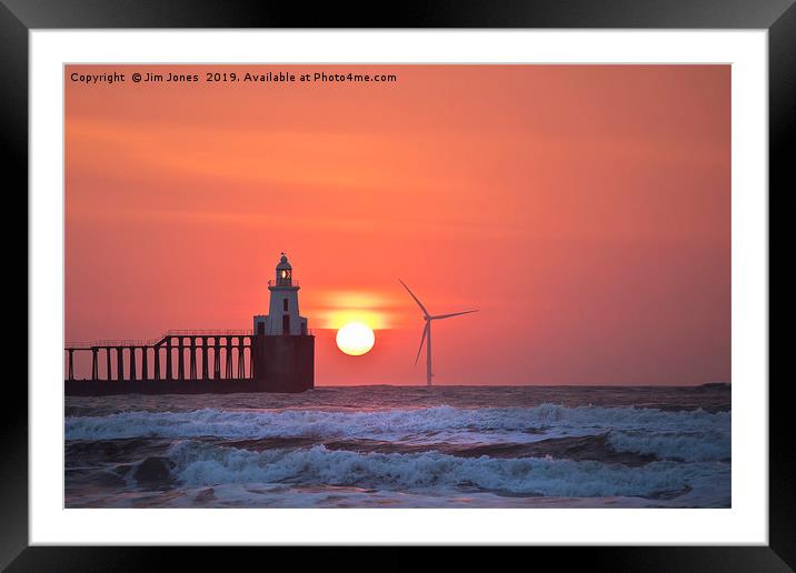 Sunrise over the North Sea at Blyth in Northumberl Framed Mounted Print by Jim Jones