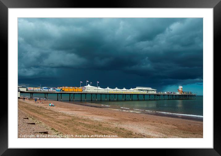 Storm Approaching Paignton Pier Framed Mounted Print by Paul F Prestidge