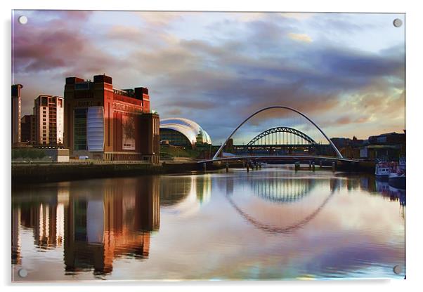 Newcastle Quayside Acrylic by Dave Emmerson