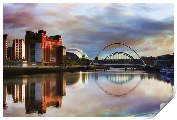 Newcastle Quayside Print by Dave Emmerson