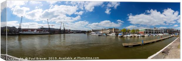 The M Shed and Bristol Panoramic Canvas Print by Paul Brewer