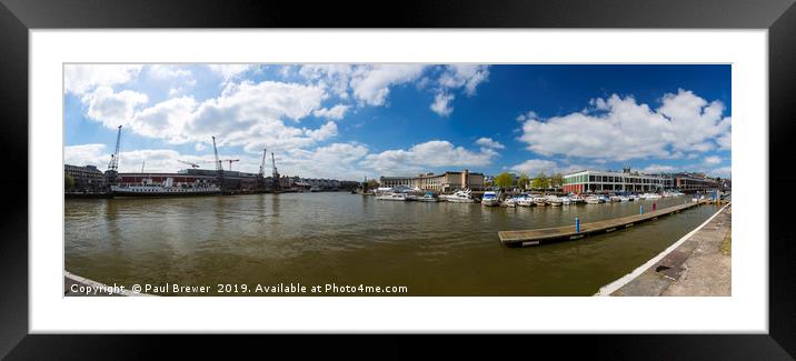 The M Shed and Bristol Panoramic Framed Mounted Print by Paul Brewer
