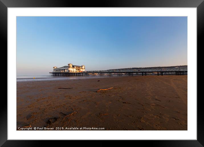 Weston Super Mare Grand Pier Framed Mounted Print by Paul Brewer