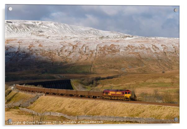 66117 at Ribblehead - Yorkshire Dales  Acrylic by David Tomlinson