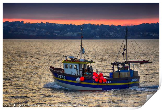Crab Fishing Boat returning to Port Print by Paul F Prestidge