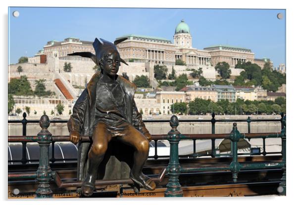 Little Princess statue Budapest Hungary Acrylic by goce risteski