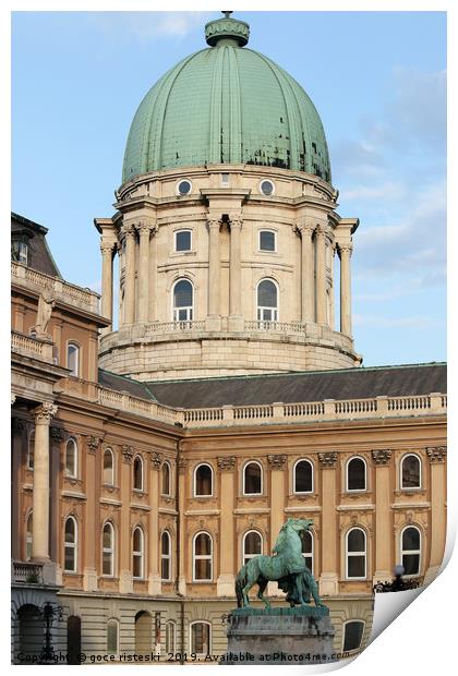 Buda castle with horse statue Budapest Hungary Print by goce risteski
