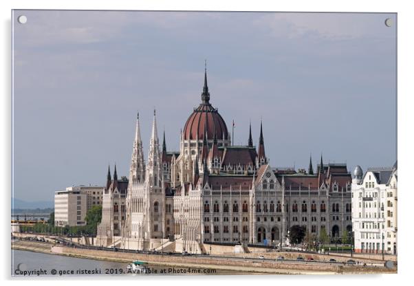 Hungarian Parliament building on Danube river Buda Acrylic by goce risteski