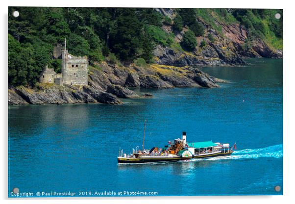 The Paddle Steamer 'Kingswear Castle'  Acrylic by Paul F Prestidge